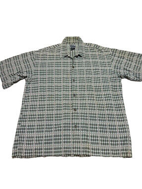 Quiksilver Plaid Button Shirt Short Sleeve Y2K Skater Surf 90s Men XL Pattern